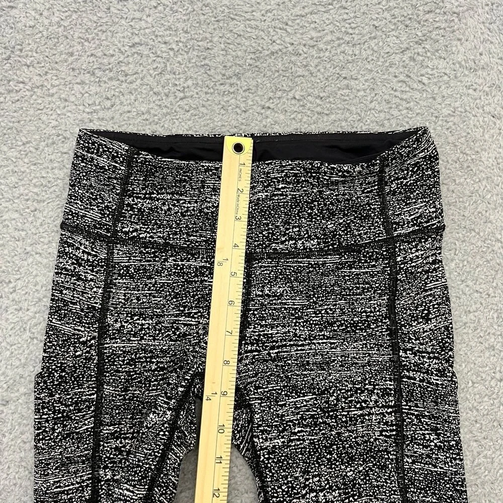 Lululemon Speed Up‎ Tight Women 4 Black White Excellent Mesh Pocket Leggings